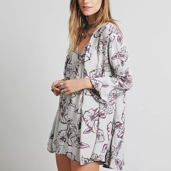 Floral Foil Print Tunic DRESS Tree Swing NEW - Picture 2 of 3